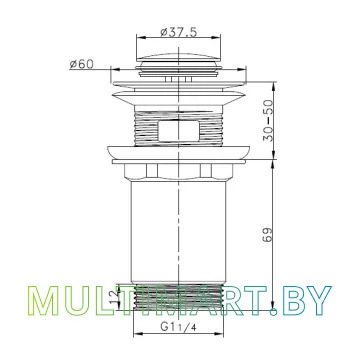 Умывальник Lauter 21460-60 (клапан 21190B) картинка 8